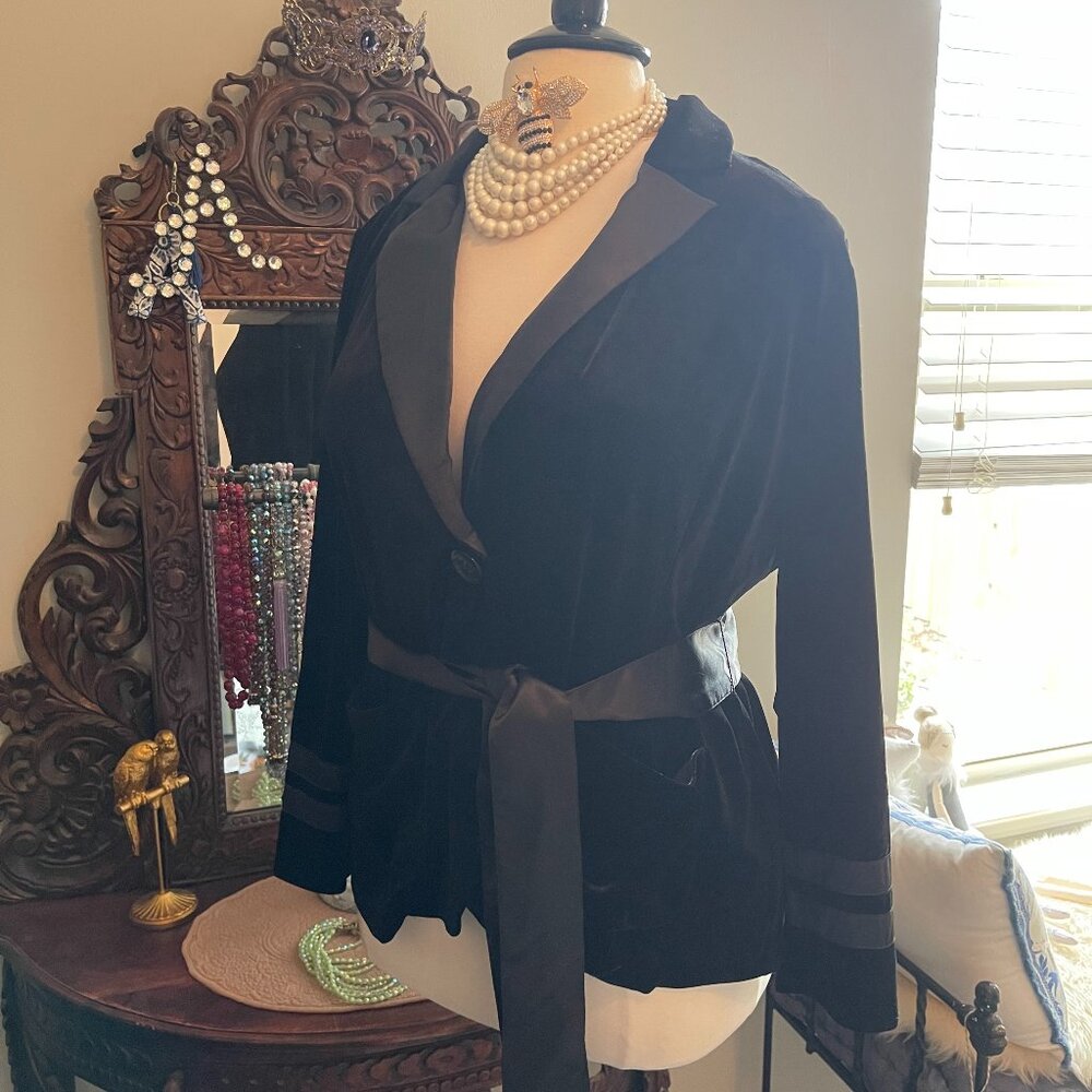 Standards & Practices NWT 3x fits like 22W Black Velvet Jacket - Stretch Fabric
